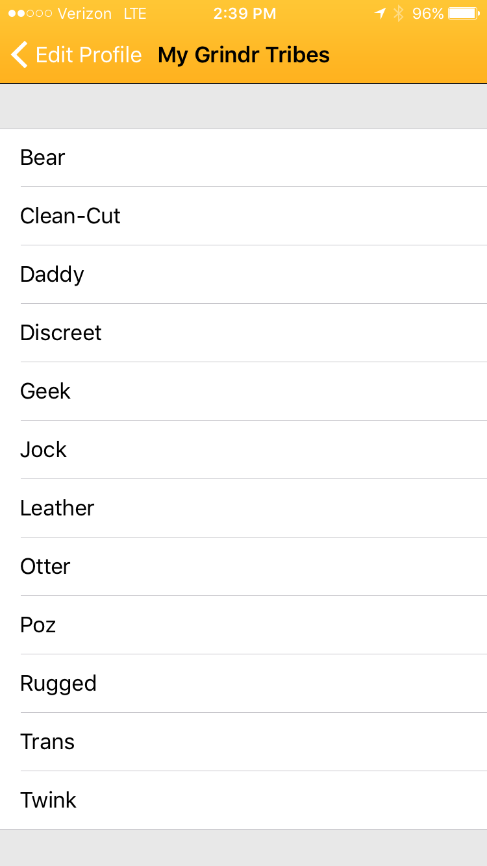 Grindr tribe clean cut meaning